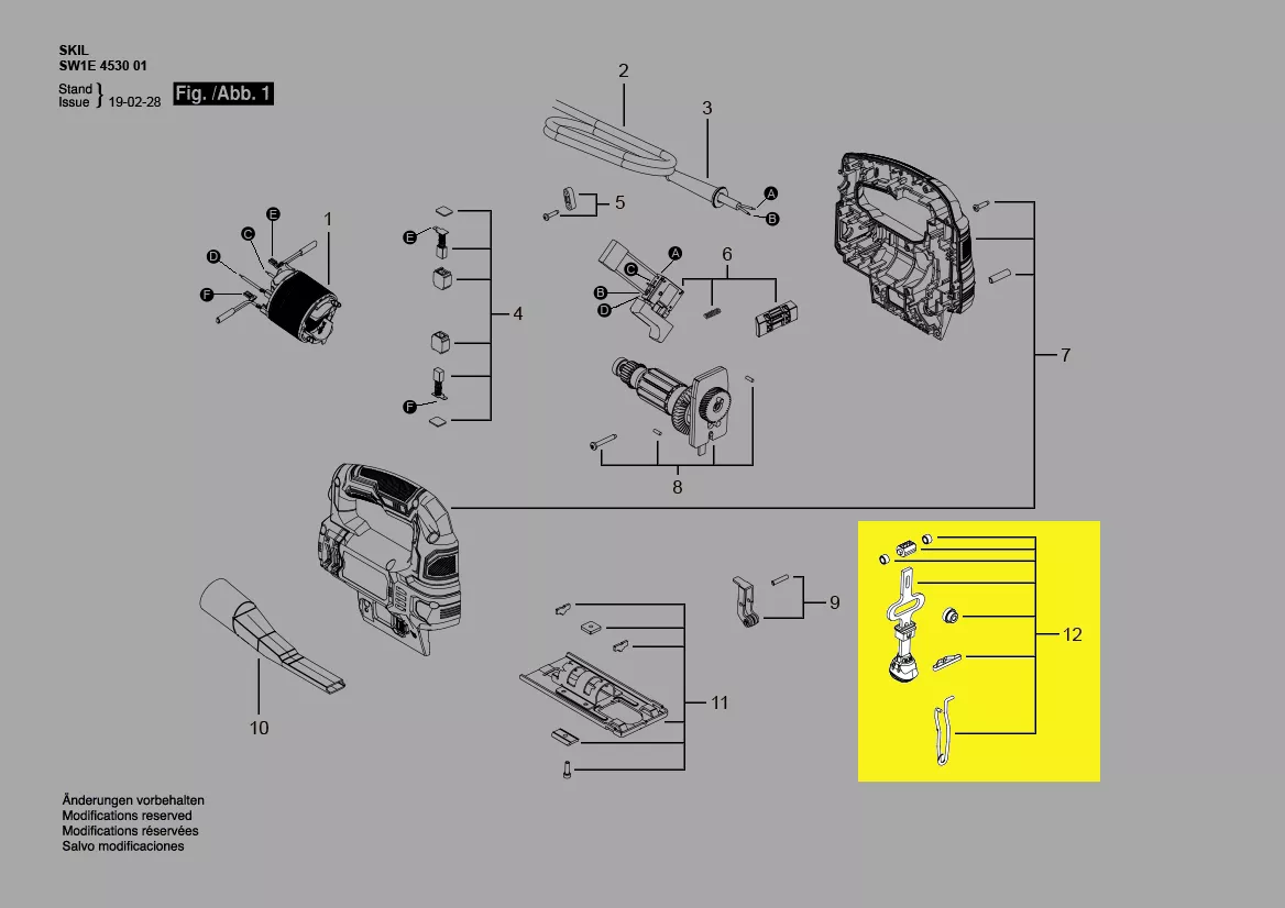 Tringle de course réf. 2826665001 Skil